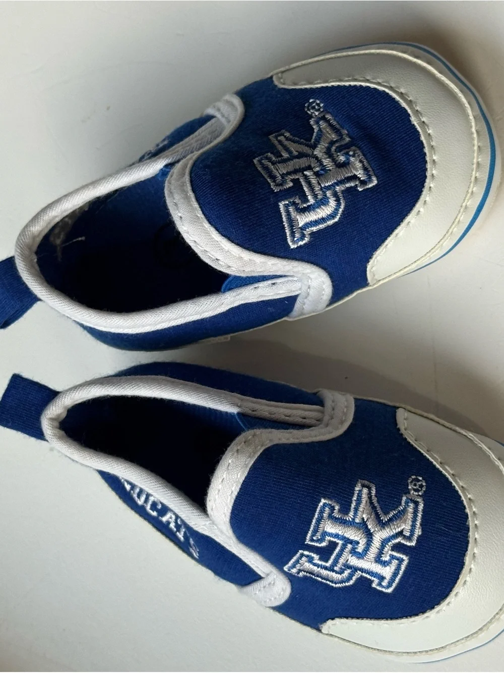 University Blue Kids Slip-On Shoes with Team Logo